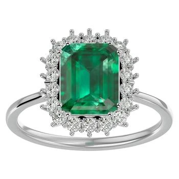 SSELECTS | 2 1/2 Carat Emerald And Halo Diamond Ring In 14k White Gold,商家Premium Outlets,价格¥8070