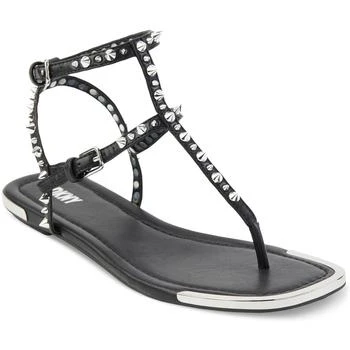 DKNY | DKNY Womens Hadi Faux Leather Studded Thong Sandals 1.8折起