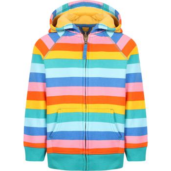 推荐Rainbow stripes zipped organic hoodie商品