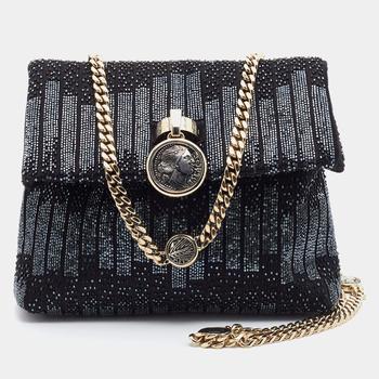 bvlgari包, [二手商品] BVLGARI | Bvlgari Black Satin Beads Embellished Monette Chain Shoulder Bag商品图片 8.9折, 满1件减$100, 满减