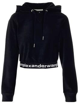 Alexander Wang怎么样, Alexander Wang | T By Alexander Wang Logo Cropped Corduroy Hoodie商品图片 8.6折