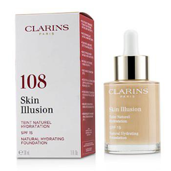 娇韵诗粉底液, Clarins | Ladies Skin Illusion Natural Hydrating Foundation SPF 15 1 oz # 108 Sand Makeup 3380810234336商品图片 