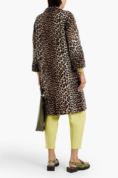 商品Ganni | Leopard-print linen and cotton-blend trench coat,商家THE OUTNET US,价格¥1122图片