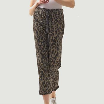 MAJESTIC FILATURES | 7/8th cotton and cashmere leopard print pants Camel Majestic Filatures商品图片,