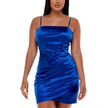 Emerald Sundae | Juniors' Ruched Asymmetric Bodycon Dress 