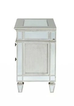 Homezia | 31" Silver Two Drawers Solid Wood Mirrored Nightstand,商家Premium Outlets,价格¥5680