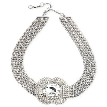 Givenchy | Silver-Tone Crystal Multi-Row Statement Necklace, 17" + 3" extender 独家减免邮费