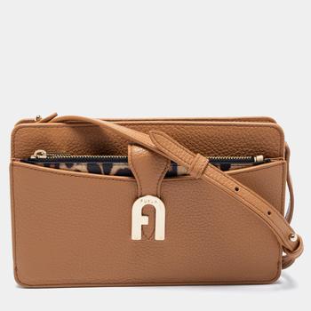 推荐Furla Brown Leather Mini Sofia Crossbody Bag商品