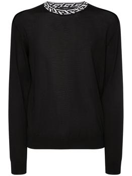 了解范思哲衬衫, Versace | Greca Wool Blend Knit Sweater商品图片 额外8折, 额外八折