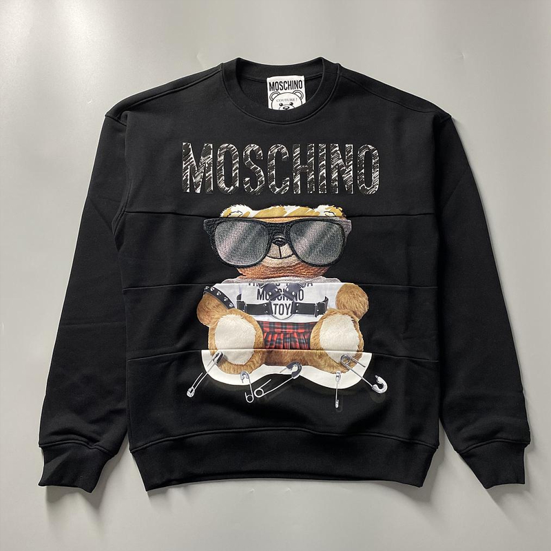 时尚莫斯奇诺卫衣男装, Moschino | MOSCHINO 男士黑色圆领小熊卫衣 ZV1702-5227-1555商品图片 独家减免邮费