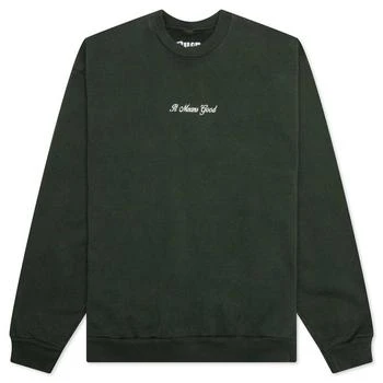 推荐Embroidery Script Logo Crewneck - Forest Green商品