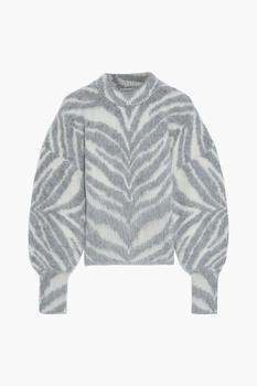 Zimmermann | Ladybeetle zebra-print alpaca-blend sweater商品图片,4折