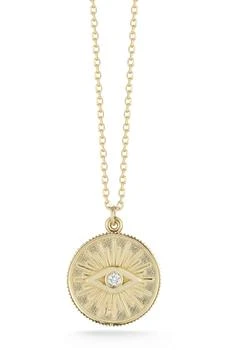Ember Fine Jewelry | 14K Gold Diamond Evil Eye Pendant Necklace - 0.03 ctw,商家Nordstrom Rack,价格¥2701