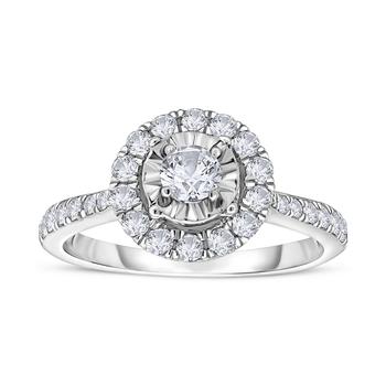 商品Macy's | Diamond Halo Engagement Ring (5/8 ct. t.w.) in 14k White Gold,商家Macy's,价格¥16901图片