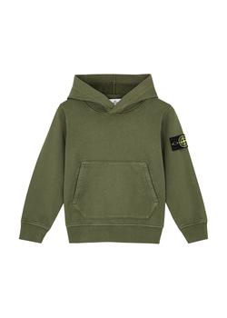Stone Island | KIDS Green hooded cotton sweatshirt (2-4 years)商品图片,