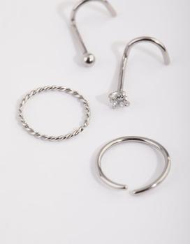 商品Surgical Steel Diamante Nose Ring Pack图片