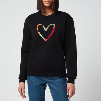 推荐PS Paul Smith Women's Swirl Heart Print Sweatshirt - Black商品