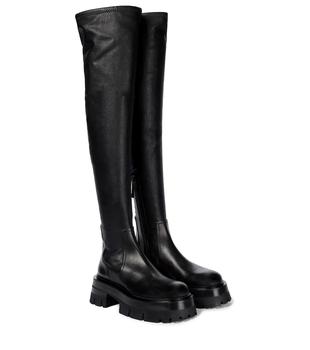 Versace | Leonidis over-the-knee leather boots商品图片,