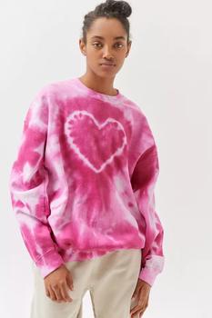 推荐Urban Renewal Remade Heart Tie-Dye Crew Neck Sweatshirt商品