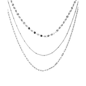 商品Multi-Layer Statement Necklace, 16" + 2" extender in Silver or Gold Plate图片
