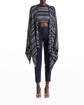 美国拉夫劳伦毛衣, Ralph Lauren | Striped Crochet-Knit Crop Sweater商品图片 2.7折