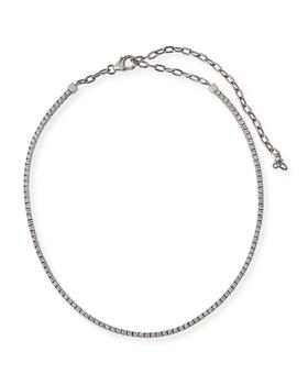 商品White Gold Half-Diamond Half-Chain Necklace图片