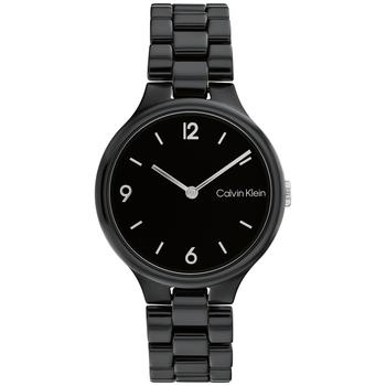 手表女ck精选, Calvin Klein | Black Ceramic Bracelet Watch 32mm商品图片 