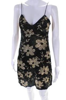 Ashish | Ashish Womens NWT Sequin Metallic Daisy Slip Dress Black Gold,商家Premium Outlets,价格¥2473