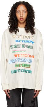 We11done | Off-White Printed Long Sleeve T-Shirt商品图片,3.9折