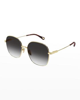 Chloé | Gradient Square Metal Sunglasses商品图片,