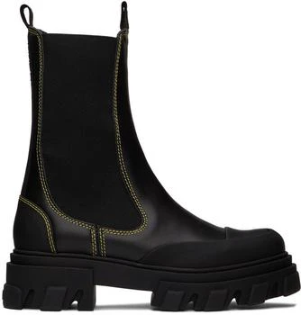 推荐Black Cleated Mid Chelsea Boots商品