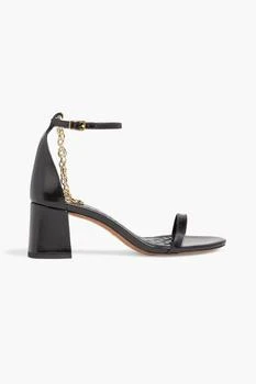 推荐Chain-detailed glossed-leather sandals商品