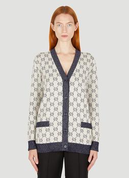 推荐Logo Jacquard Cardigan in White商品