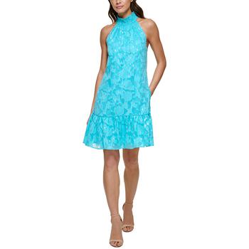 Kensie是什么牌子, Kensie | Women's Halter Sleeveless Burnout Chiffon Dress商品图片 