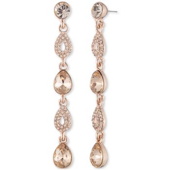 Givenchy | Rose Gold-Tone Crystal Pear-Shape Linear Drop Earrings商品图片,