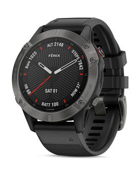 美国Garmin, Garmin | Fenix 6 Silicone Strap Carbon Gray DLC Black Band Smartwatch, 47mm商品图片 