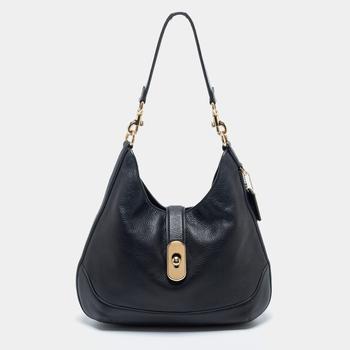 推荐Coach Black Leather Amber Hobo商品