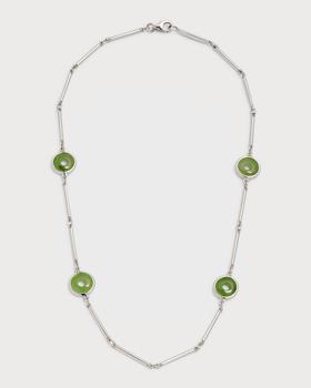 Sanalitro | 18K White Gold Necklace with Nephrite Jade Rounds商品图片,