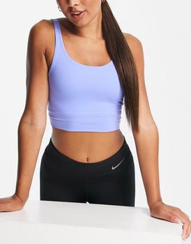 nike court瑜伽, NIKE | Nike Yoga Luxe light support crop top in blue商品图片 5.5折