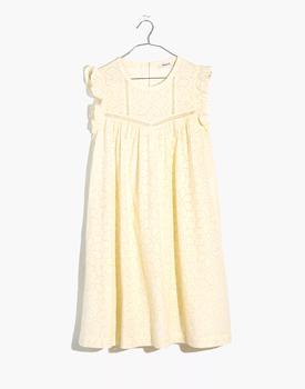 女装Madewell, Madewell | Eyelet Ruffle-Sleeve Mini Dress商品图片 8.4折×额外5折, 额外五折