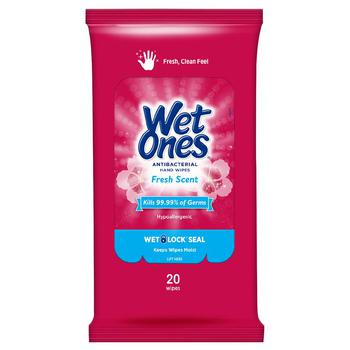 商品Wet Ones | Antibacterial Hand Wipes Travel Pack Fresh,商家Walgreens,价格¥20图片