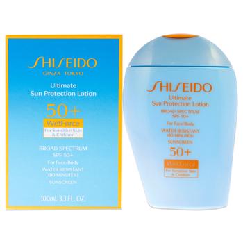 推荐Ultimate Sun Protection Lotion WetForce SPF 50 for Sensitive Skin and Children by Shiseido for Unisex - 3.3 oz Sunscreen商品