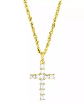 Macy's | Cubic Zirconia Baguette Cross 18" Pendant Necklace in 10k Gold,商家Macy's,价格¥4001