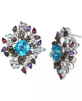 Le Vian | Multi-Gemstone Cluster Statement Earrings (15-5/8 ct. t.w.) in 14k White Gold,商家Macy's,价格¥27214