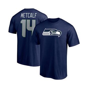 推荐Men's DK Metcalf College Navy Seattle Seahawks Player Icon Name and Number T-shirt商品