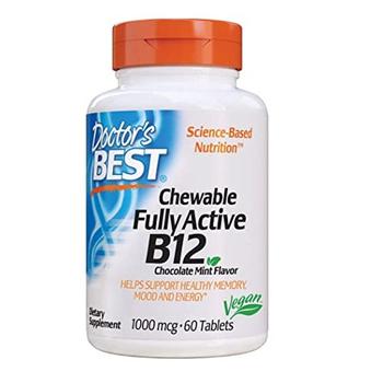 Doctors Best Vitamins | Doctors Best Chewable Fully Active Vitamin B12 Chocolate Mint Flavor Tablets, 60 Ea商品图片,