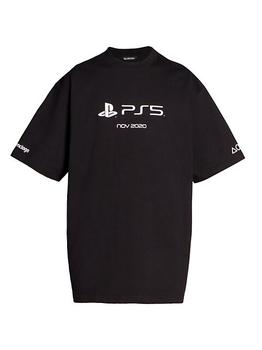 巴黎世家t恤怎么选, Balenciaga | Boxy-Fit Playstation T-Shirt商品图片 