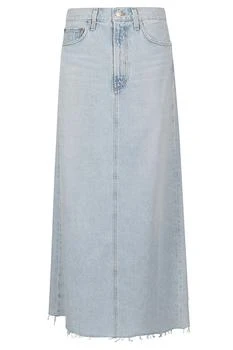 AGOLDE | AGOLDE Mid-Rise Frayed Edge Denim Skirt 6.9折×额外9.5折, 额外九五折