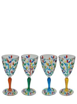 LES OTTOMANS | Set Of 4 Crystal Wine Glasses,商家LUISAVIAROMA,价格¥1343