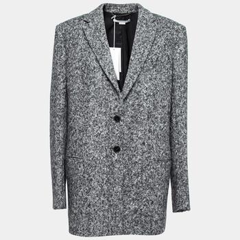 推荐Stella McCartney Grey Wool Single Breasted Coat L商品